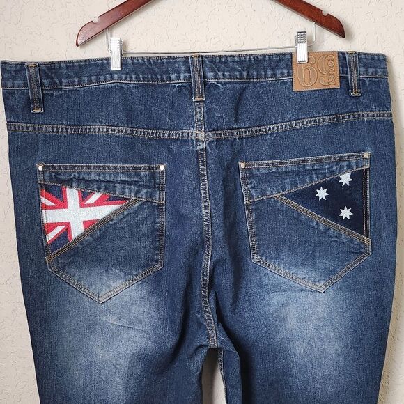 COOGI Flag Star Embroidered Red White Blue Big & Tall Denim Jean Shorts Size 50 - Picture 4 of 7